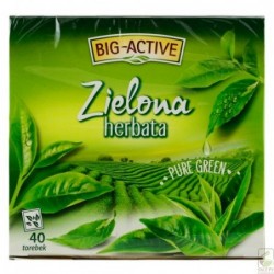 Herbata ekspresowa BIG - ACTIVE "PURE GREEN" ZIELONA - 40 torebek