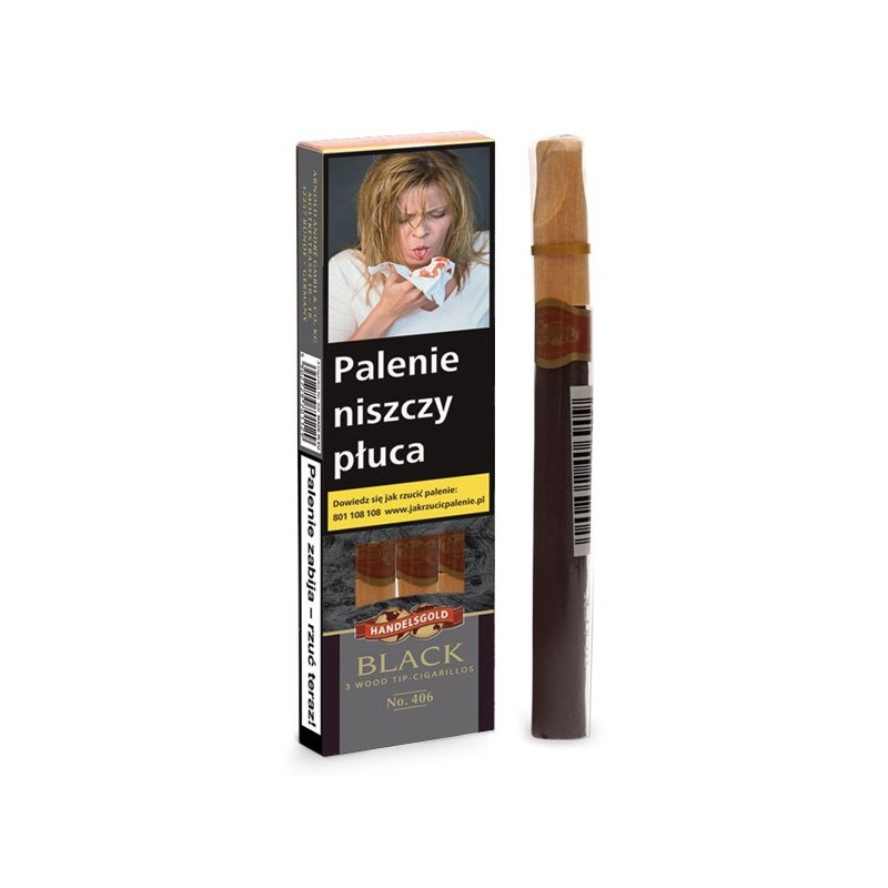 Cygaretki HANDELSGOLD WOOD TIP BLACK (3)