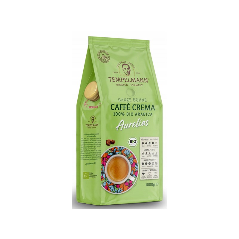 Kawa ziarnista TEMPELMANN CAFFE CREMA BIO AURELIAS 1kg.